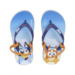 CERDÁ LIFE'S LITTLE MOMENTS Tongs pour enfants Bluey - Bleu, blanc et orange - Taille 30/31-100% EVA - Tongs à doigts - Impression Bluey et Bingo - Produit Original Fabriqué en Espagne