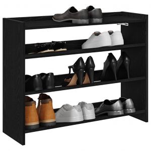 VidaXL Étagère À Chaussures Noir 80x25x61,5 Cm Bois D'ingénierie