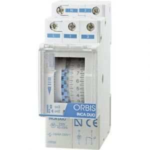Orbis zeitschalttechnik Interrupteur horaire pour rails INCA DUO QRD OB330232 230 V/AC 1 inverseur (RT) 16 A 250 V/AC 1