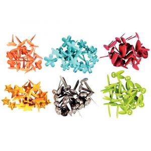 Attaches parisiennes fantaisies couleurs 10 mm. 6 couleurs assorties - blister de120