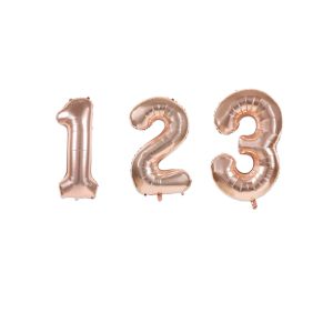 Image de SkyLantern Original Ballon Chiffre 0 Rose Champagne 35cm