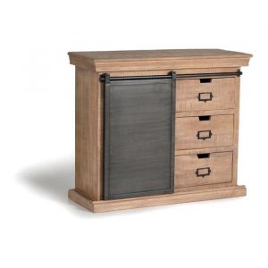 Commode en bois manguier et m&eacute;tal