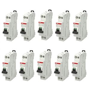 Abb Lot de 10 disjoncteurs Ph+N raccordement Vis 16A-4,5Ka - Courbe C