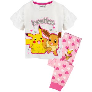 Pok&eacute;mon Pyjama Pikachu & Eevee &agrave; Manches Longues ou Courtes Pyjamas Filles 11-12 Ans