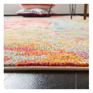 Tapis de salon interieur en ivoire & multi, 160 x 229 cm