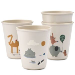 Liewood Lot de 4 Gobelets Lana - Around The World Sandy