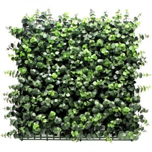 Mur V&eacute;g&eacute;tal Artificiel Int&eacute;rieur Haie Artificielle Panneaux Muraux Toile de Fond Eucalyptus, 50 x 50 cm