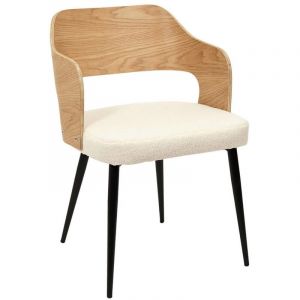 The home deco factory Fauteuil bouclette Loki Autres Blanc