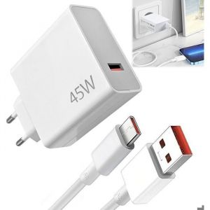 Chargeur 45w Avec C&acirc;ble Usb C 1m,Pour Xiaomi Pad 6 5 Redmi Note 14 13 12s 12 Poco Pad M6 Mi 10t Pro Lite