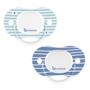 Image de Badabulle 2 sucettes b&eacute;b&eacute; silicone r&eacute;versibles all stars 12-36 mois