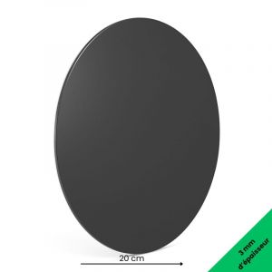 Panneau rond aluminium composite gris diam&egrave;tre 200 mm &ndash; &Eacute;paisseur 3 mm &ndash; Usage d&eacute;co ou pro, int&eacute;rieur/ext&eacute;rieur