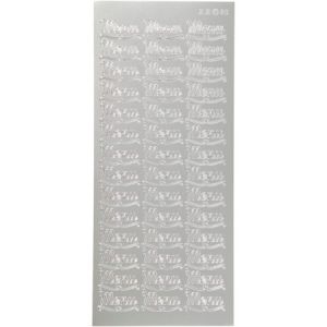 Creotime Stickers Peel Off - Argenté - Motif Menu - 1 Planche de 10x23 cm