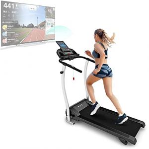 Bluefin Fitness Kick 2.0 Tapis de Course Pliable Haute Vitesse Innovant | Kinomap | Vidéo Streaming | Vidéo Coaching | Silencieux | 12 km/h + Inclinaison 18% | Protection des Articulations | HRC