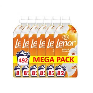 Lenor Adoucissant 82 Lavages, Ambre Et Orchidée, Collection Bien-être, Avec Une Touche d’Huile Essentielle