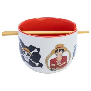 Stor Bol &agrave; ramen en c&eacute;ramique avec baguettes dans une bo&icirc;te cadeau One Piece