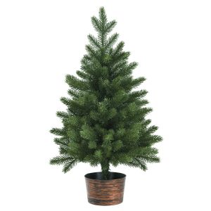 Costway Arbre de No&euml;l Artificiel avec Pointes de Pin et Baies Rouges - Vert - 195cm