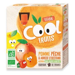 Vitabio Bolsa Cool Fruit Ma&ccedil;&atilde; P&ecirc;ssego Damasco Bio 4 unidades de 90g (P&ecirc;ssego - Damasco - Ma&ccedil;&atilde;)