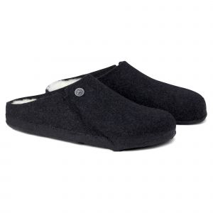 Birkenstock Zermatt Shearling Feutre Pantoufle Amovible Semelle Anthracite