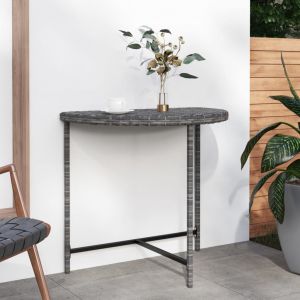 VidaXL Table de jardin Gris 80x50x75 cm Résine tressée