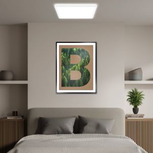 BRILONER - EEK A Plafonnier LED Efficace avec 14W à 3000lm, env. 50.000h de lumière, plat, lumière indirecte, lampe LED lampe de salon, panneau LED, lampe de cuisine, 42x42x3 cm, blanc