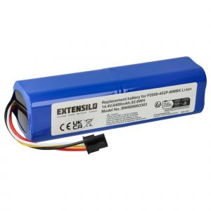 EXTENSILO Batterie compatible avec Xiaomi Roborock S60, S5 S55 S552-00, S65, S6 Max, S6, S5 S51 S512-00 robot électroménager (6400mAh, 14,4V, Li-ion)