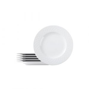 Tramontina Ensemble 6pcs Assiettes Plates Rondes Porcelaine blanche Ingrid 27cm - &Eacute;l&eacute;gance intemporelle, design classique. Parfaites pour toutes les occasions.