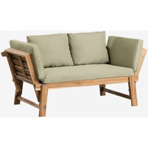Canapé de Jardin Réglable 3 Places en Bois Guille SKLUM Vert Kaki