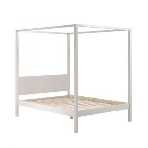 DRAWER Lit à baldaquin en bois 140x200cm - Blanc - Azura