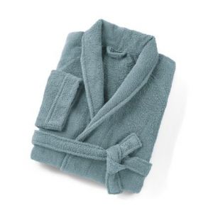 Image de Peignoir éponge col châle 450g/m² Bleu Couleur Bleu