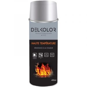 Delkolor - Peinture Haute Température en Aérosol - 400ml Couleur: aluminium