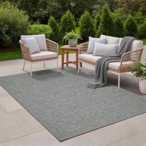 Tapis Rectangulaire Moderne - THE CARPET - Gris 80x150 - Int&eacute;rieur/Ext&eacute;rieur - R&eacute;sistant