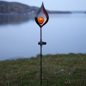 Piquet solaire Melilla, en forme de flamme, 70x14cm - Star Trading