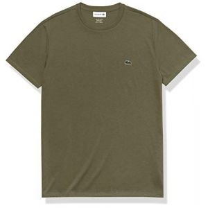 Lacoste T-shirt col rond en jersey de coton pima uni Taille 3XL Vert Kaki