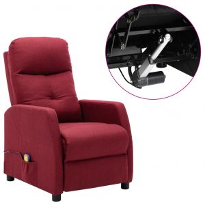 Image de VidaXL Fauteuil inclinable électrique de massage Bordeaux Tissu