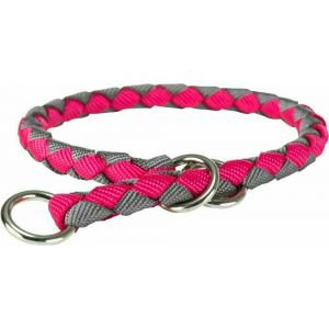 Image de Trixie Collier anti-traction Cavo, fuchsia/gris pour chien - taille M : tour de cou 39-45 cm x l 1,2 cm