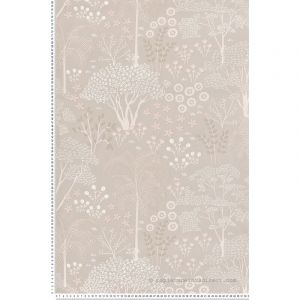 Lut&egrave;ce Papier peint vinyle JARDIN EDEN uni beige