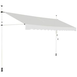 Parasol extensible Coast - Imperméable - Résistant aux UV - Réglable - Largeur 395 cm - Beige