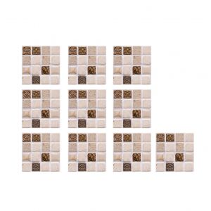 Autocollants Imperméables Pour Carrelage Mural Mosaïque 3d 30 Pièces 10x10 Cm Blanc