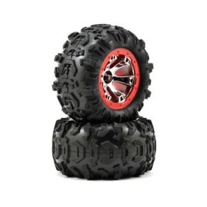 Traxxas Roues Montees Collees Canyon At Jantes Rouges (2)