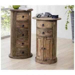 Image de Massivmoebel24 - Petite commode 50x40 Palissandre huilé Gris taupe leeds 16 - gris