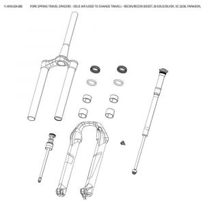 Rockshox Fork Spring Travel Spacers One Size Black - Black - Taille One Size