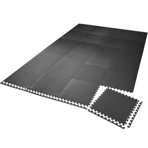 TecTake Ensemble de 24 Dalles Carrées EVA - Tapis de sol, Sport - noir