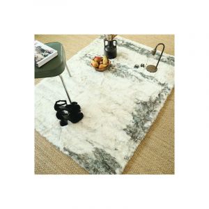 Décoweb Tapis shaggy à poils longs ultra doux - Fluffy - Crème, marron, caramel - 140 x 200 cm
