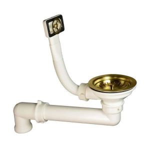 Cuisissimo - Vidage Bonde manuelle 1 bac doré sans siphon