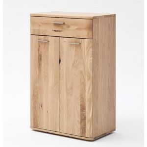 Pegane Commode coloris chêne poutre blanchi huilé - Longueur 65 x Hauteur 102 x Profondeur 38 cm