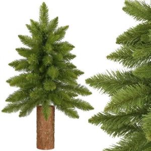 SPRINGOS Sapin de Noël artificiel, Arbre de noël, vert avec tronc naturel 90 cm