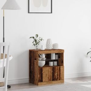 VidaXL Buffet avec lumières led en bois ancien 60x37x67 cm