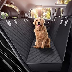 GXT Housse de Protection de siège arrière pour Chien pour Voitures, SUV et camions avec fenêtre en Maille, matériau antidérapant et imperméable, Noir