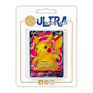 My-booster Pikachu V 170/185 Full Art - UltraboostxEp&eacute;e et Bouclier 4 Voltage &Eacute;clatant - Coffret de 10 Cartes Pok&eacute;mon Fran&ccedil;aises