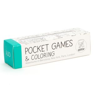 Image de Omy Set Pocket Games City / 1 m de jeux & coloriage + Crayon 8 mines Design & Play blanc,noir en papier